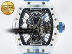 Richard Mille RM53-02 Transparent Tourbillon RMF Best Edition Skeleton Dial on Blue Rubber Strap - Görsel 4