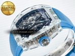 Richard Mille RM53-02 Transparent Tourbillon RMF Best Edition Skeleton Dial on Blue Rubber Strap - Görsel 6