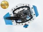 Richard Mille RM53-02 Transparent Tourbillon RMF Best Edition Skeleton Dial on Blue Rubber Strap - Görsel 8