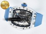 Richard Mille RM53-02 Transparent Tourbillon RMF Best Edition Skeleton Dial on Blue Rubber Strap - Görsel 9