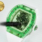 Richard Mille RM56-01 Green Transparent Tourbillon RMF Best Edition Skeleton Dial on White Rubber Strap