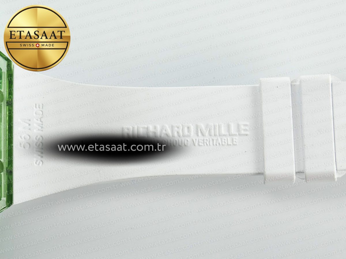 Richard Mille RM56-01 Green Transparent Tourbillon RMF Best Edition Skeleton Dial on White Rubber Strap - Görsel 24