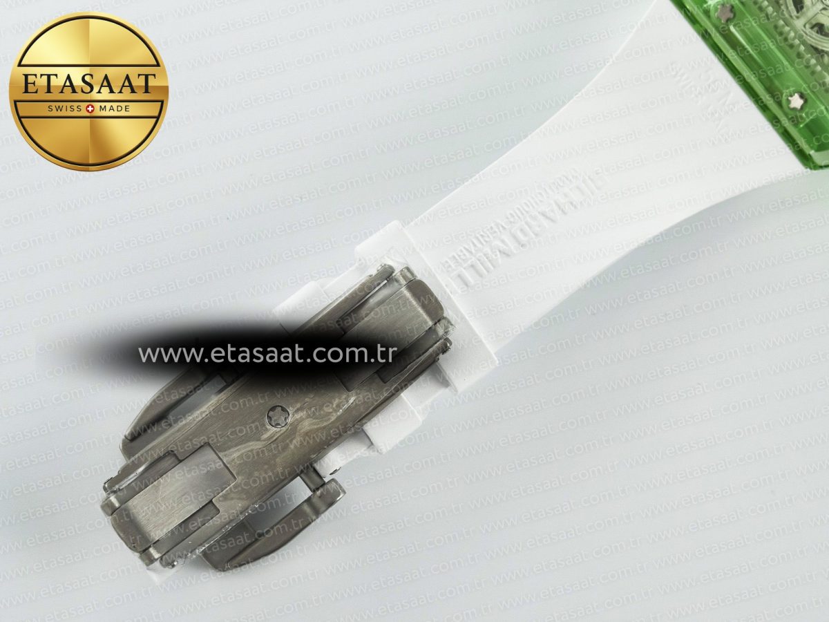 Richard Mille RM56-01 Green Transparent Tourbillon RMF Best Edition Skeleton Dial on White Rubber Strap - Görsel 25