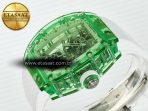 Richard Mille RM56-01 Green Transparent Tourbillon RMF Best Edition Skeleton Dial on White Rubber Strap - Görsel 6