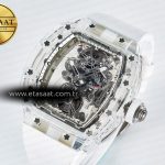 Richard Mille RM56-01 Transparent Tourbillon RMF Best Edition Skeleton Dial on White Rubber Strap