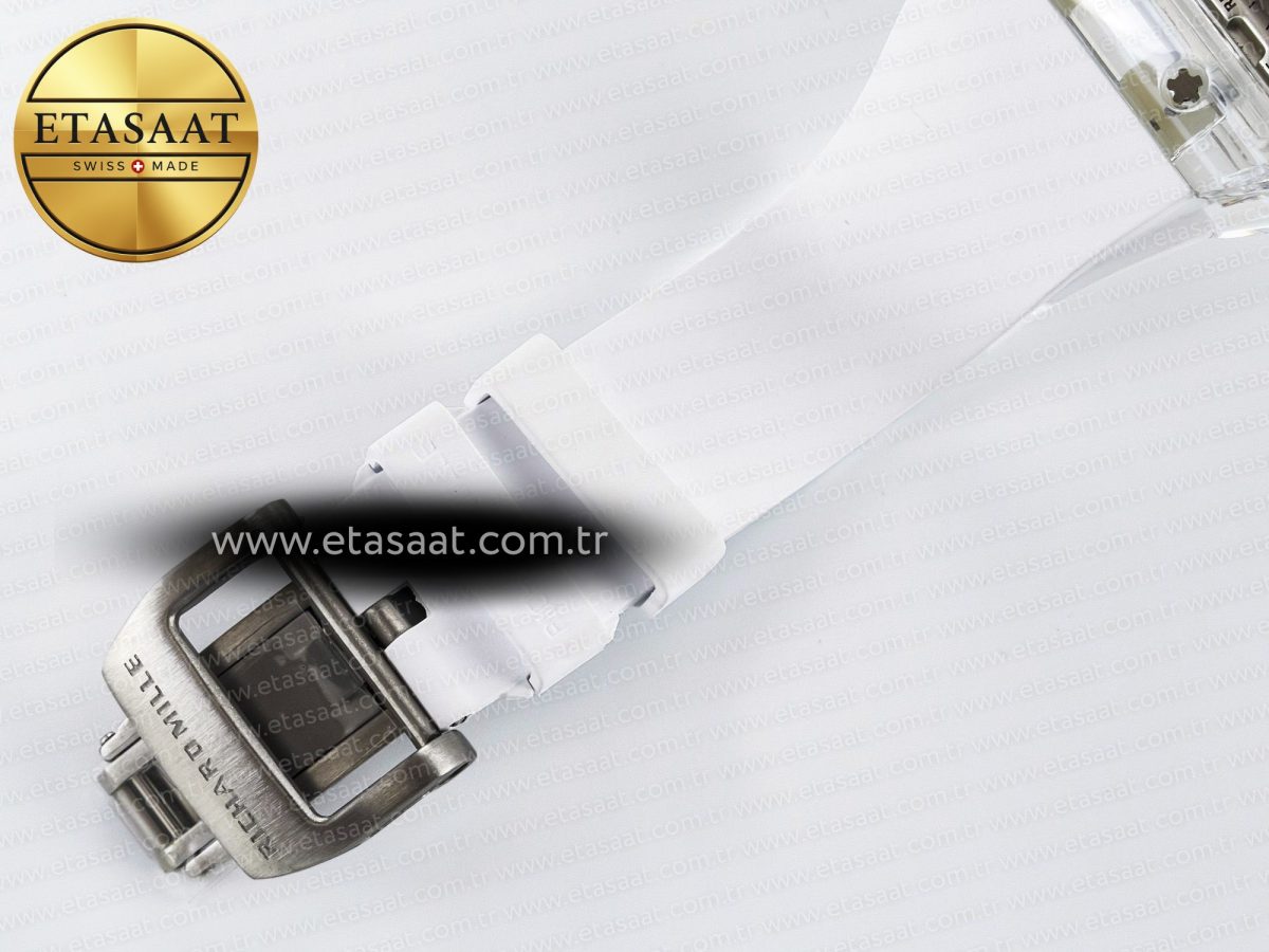 Richard Mille RM56-01 Transparent Tourbillon RMF Best Edition Skeleton Dial on White Rubber Strap - Görsel 22