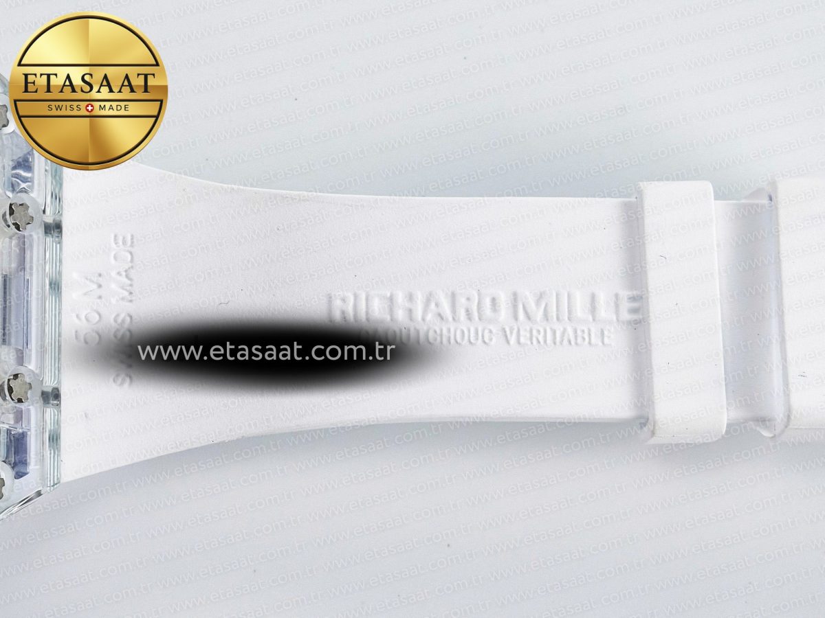 Richard Mille RM56-01 Transparent Tourbillon RMF Best Edition Skeleton Dial on White Rubber Strap - Görsel 24