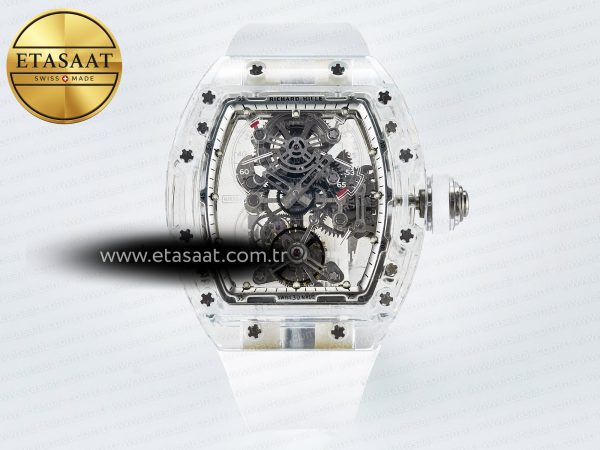 Richard Mille RM56-01 Şeffaf Tourbillon RMF İskelet Kauçuk Eta Saat - Görsel 3 - 1:1 Süper Klon Saat