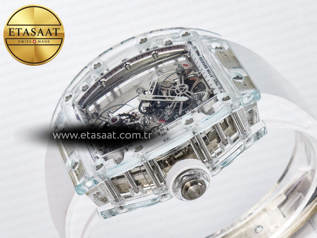 Richard Mille RM56-01 Transparent Tourbillon RMF Best Edition Skeleton Dial on White Rubber Strap - Görsel 6