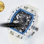 Richard Mille RM56-02 Transparent Tourbillon RMF Best Edition Skeleton Blue Dial on Transparent Rubber Strap