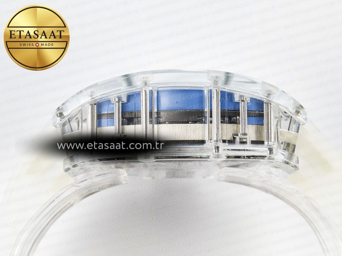 Richard Mille RM56-02 Transparent Tourbillon RMF Best Edition Skeleton Blue Dial on Transparent Rubber Strap - Görsel 13