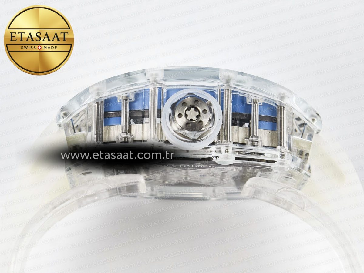 Richard Mille RM56-02 Transparent Tourbillon RMF Best Edition Skeleton Blue Dial on Transparent Rubber Strap - Görsel 14