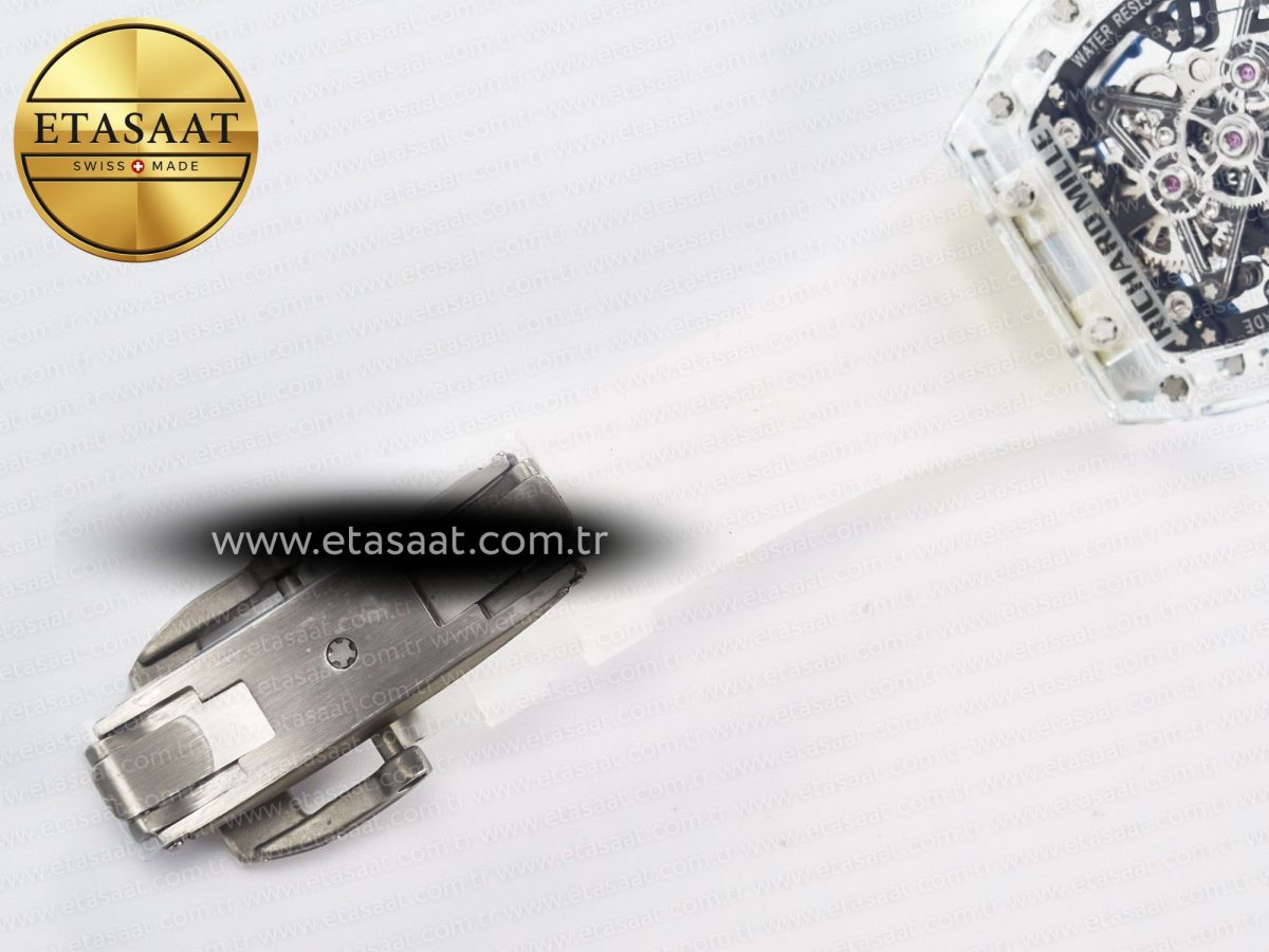 Richard Mille RM56-02 Transparent Tourbillon RMF Best Edition Skeleton Blue Dial on Transparent Rubber Strap - Görsel 23