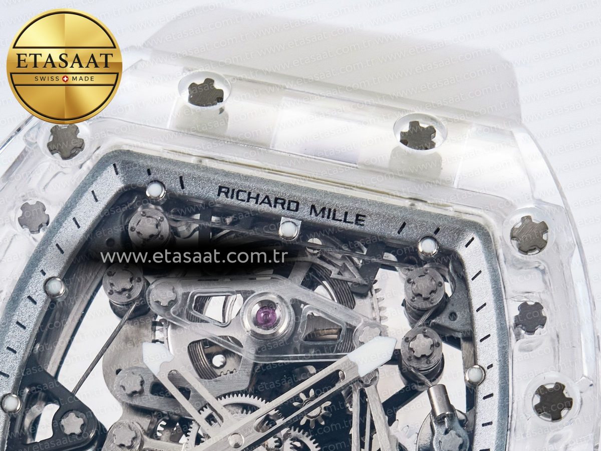 Richard Mille RM56-02 Transparent Tourbillon RMF Best Edition Skeleton White Dial on Transparent Rubber Strap - Görsel 10