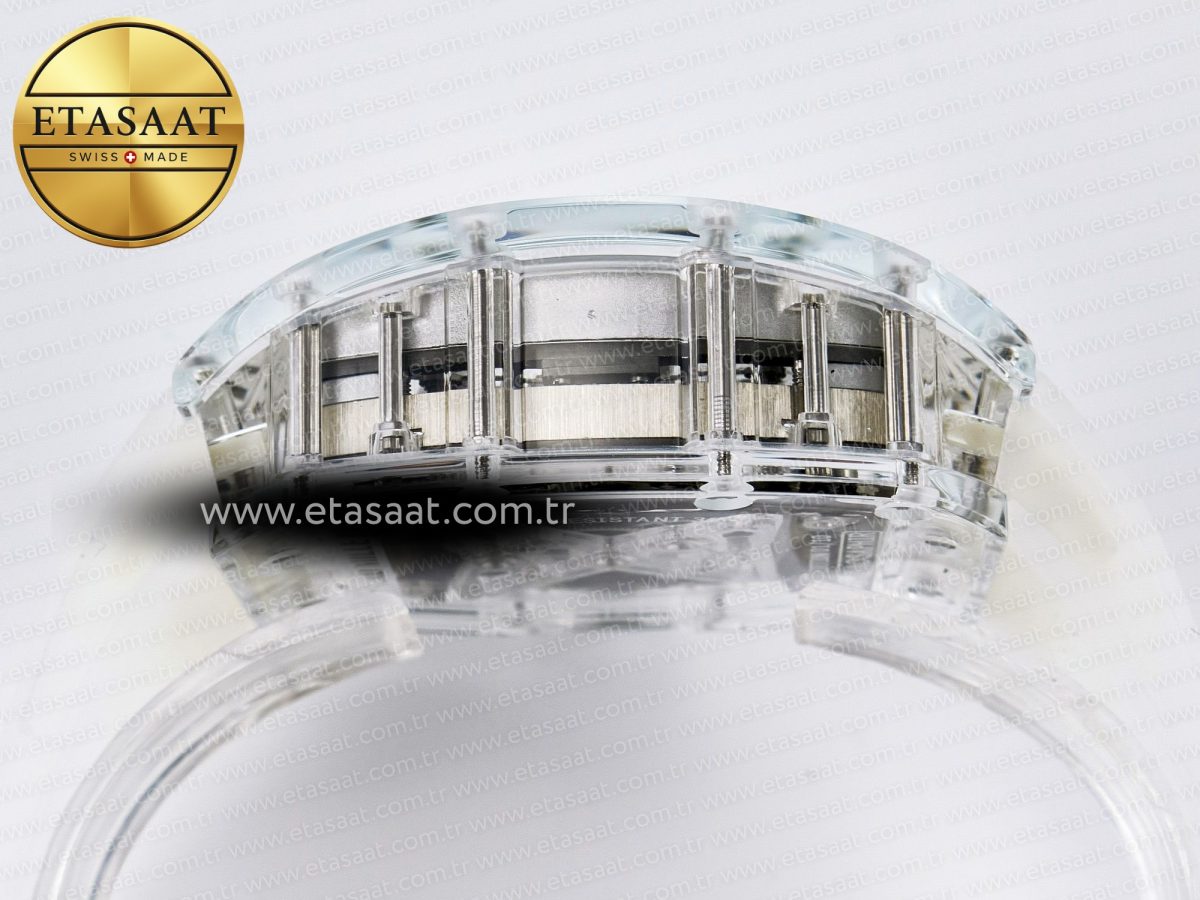 Richard Mille RM56-02 Transparent Tourbillon RMF Best Edition Skeleton White Dial on Transparent Rubber Strap - Görsel 13