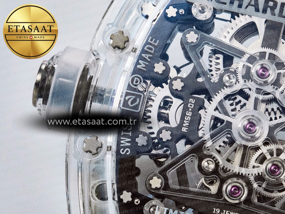 Richard Mille RM56-02 Transparent Tourbillon RMF Best Edition Skeleton White Dial on Transparent Rubber Strap - Görsel 19