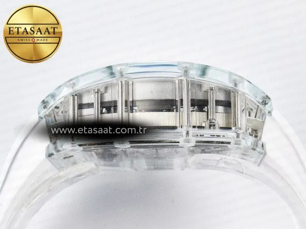 Richard Mille RM56-02 Şeffaf Tourbillon Beyaz Kauçuk Eta Saat - Görsel 12 - 1:1 Süper Klon Saat