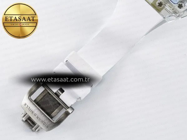 Richard Mille RM56-02 Şeffaf Tourbillon Beyaz Kauçuk Eta Saat - Görsel 20 - 1:1 Süper Klon Saat