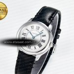 Cartier Ronde De Cartier 29mm DRF 1:1 Best Edition Sandblasted Silver-Plated White Dial on Black Leather Strap Ronda Quartz