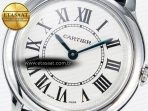 Cartier Ronde De Cartier 29mm DRF 1:1 Best Edition Sandblasted Silver-Plated White Dial on Black Leather Strap Ronda Quartz - Görsel 10