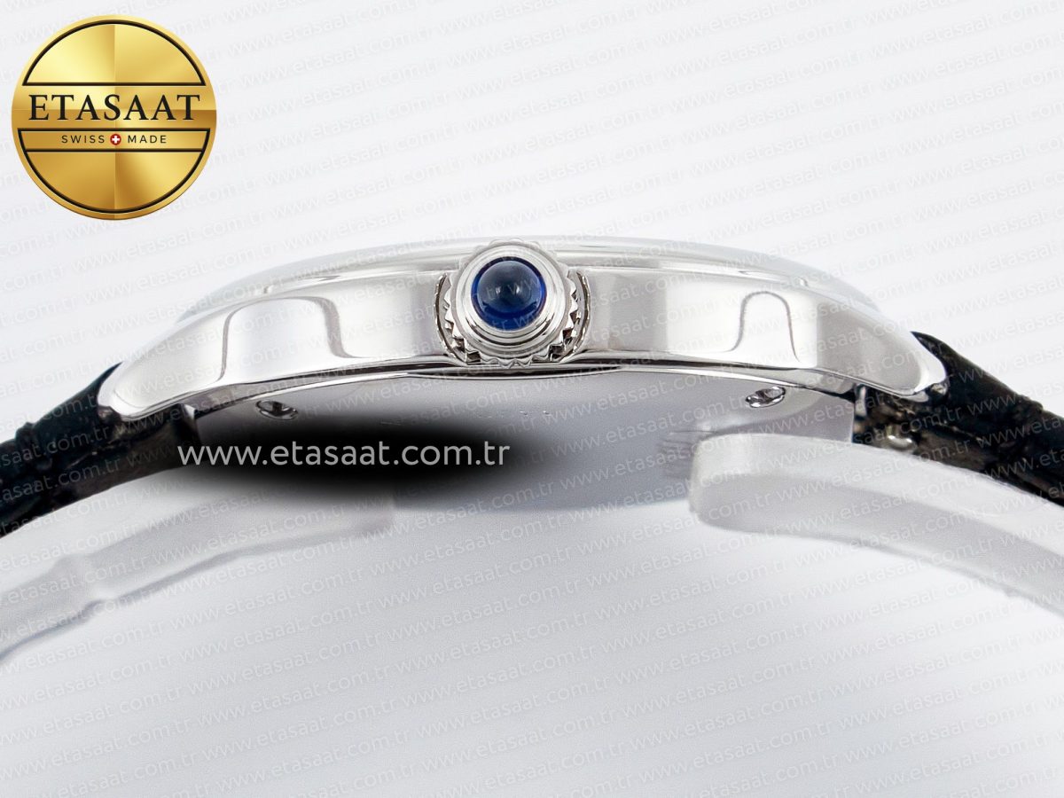 Cartier Ronde De Cartier 29mm DRF 1:1 Best Edition Sandblasted Silver-Plated White Dial on Black Leather Strap Ronda Quartz - Görsel 13
