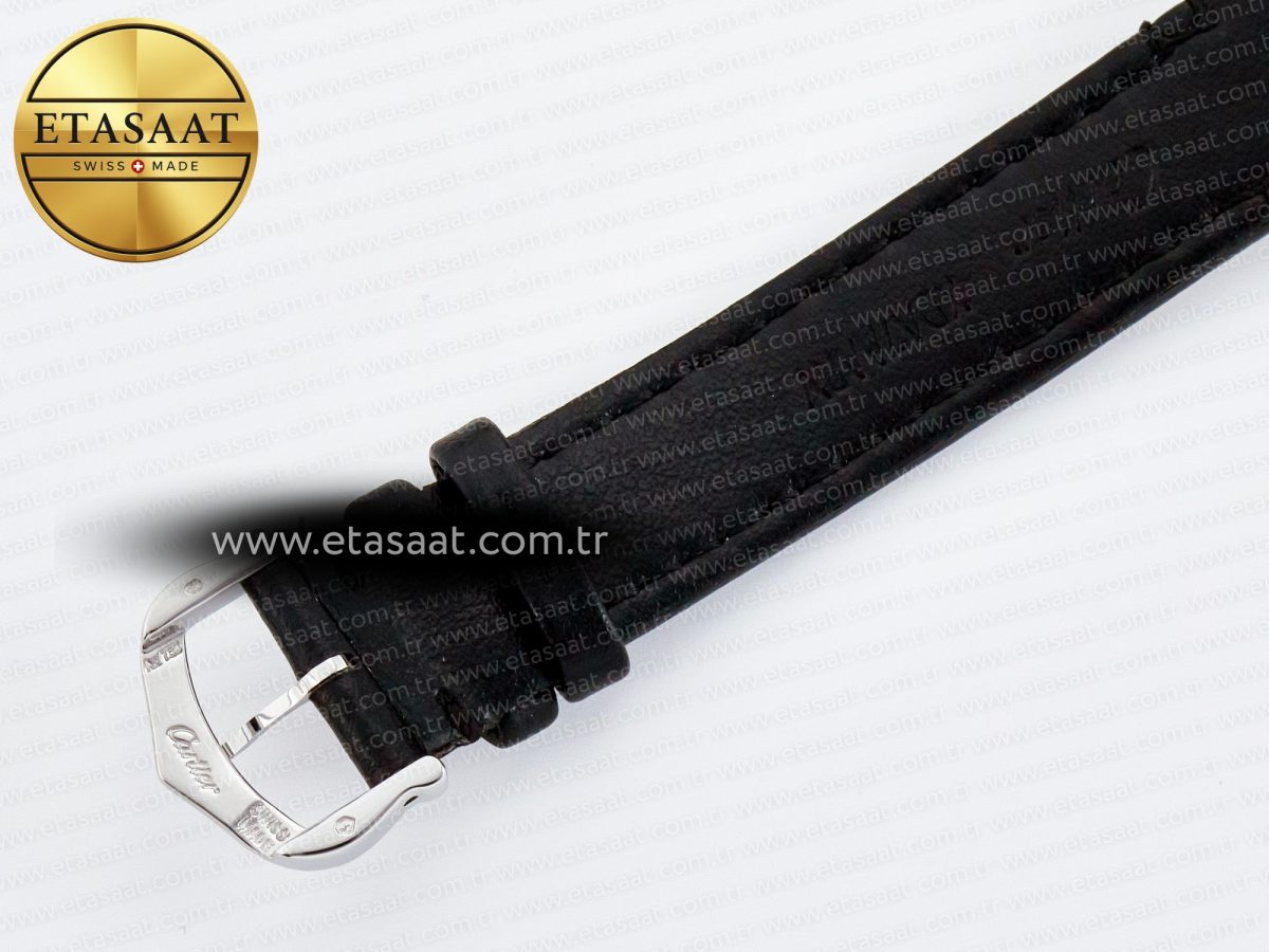 Cartier Ronde De Cartier 29mm DRF 1:1 Best Edition Sandblasted Silver-Plated White Dial on Black Leather Strap Ronda Quartz - Görsel 18