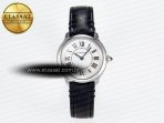 Cartier Ronde De Cartier 29mm DRF 1:1 Best Edition Sandblasted Silver-Plated White Dial on Black Leather Strap Ronda Quartz - Görsel 3