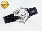 Cartier Ronde De Cartier 29mm DRF 1:1 Best Edition Sandblasted Silver-Plated White Dial on Black Leather Strap Ronda Quartz - Görsel 8