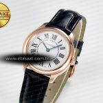 Cartier Ronde De Cartier 29mm RG DRF 1:1 Best Edition Sandblasted Silver-Plated White Dial on Black Leather Strap Ronda Quartz