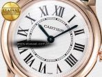 Cartier Ronde De Cartier 29mm RG DRF 1:1 Best Edition Sandblasted Silver-Plated White Dial on Black Leather Strap Ronda Quartz - Görsel 10