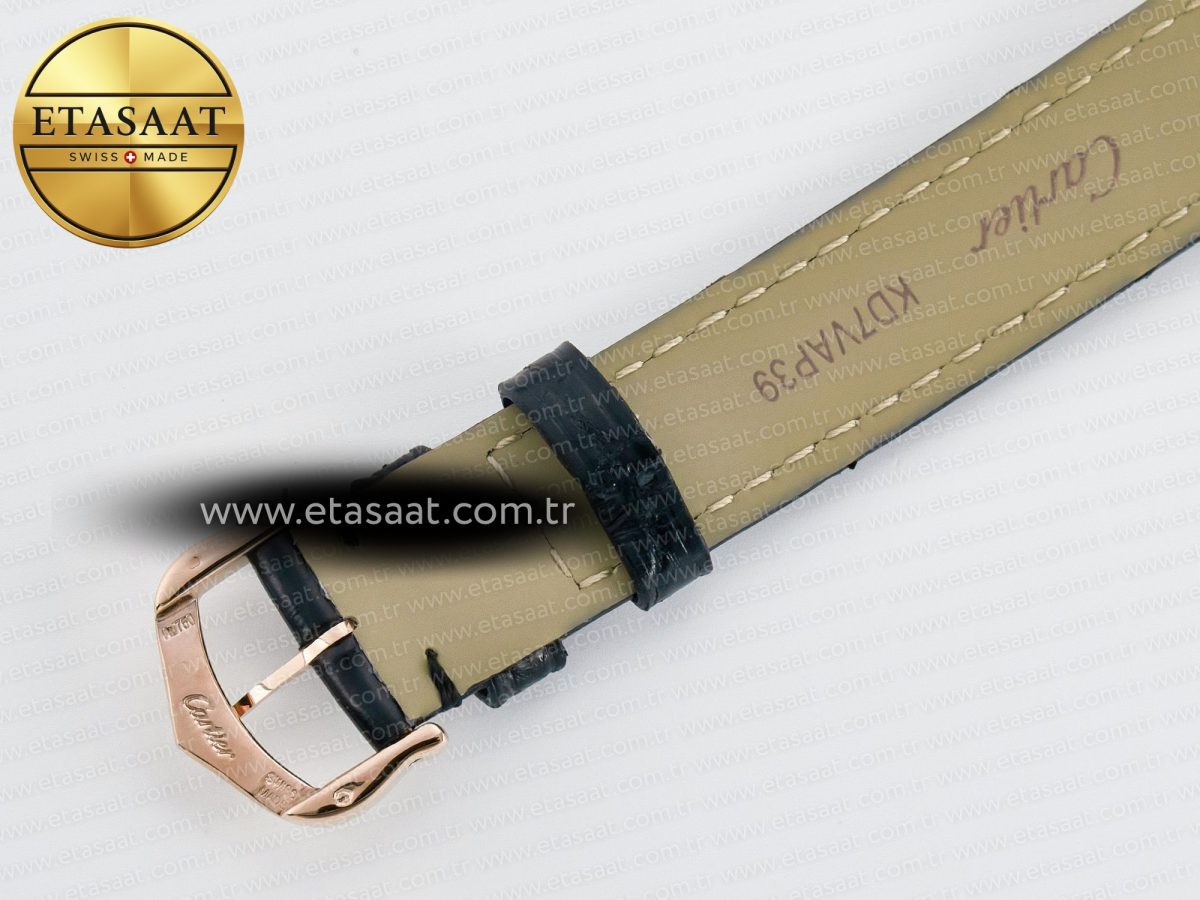 Cartier Ronde De Cartier 29mm RG DRF 1:1 Best Edition Sandblasted Silver-Plated White Dial on Black Leather Strap Ronda Quartz - Görsel 18