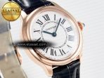 Cartier Ronde De Cartier 29mm RG DRF 1:1 Best Edition Sandblasted Silver-Plated White Dial on Black Leather Strap Ronda Quartz - Görsel 5
