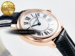 Cartier Ronde De Cartier 29mm RG DRF 1:1 Best Edition Sandblasted Silver-Plated White Dial on Black Leather Strap Ronda Quartz - Görsel 7