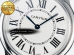 Cartier Ronde De Cartier 36mm DRF 1:1 Best Edition Sandblasted Silver-Plated White Dial on Black Leather Strap Ronda Quartz - Görsel 10