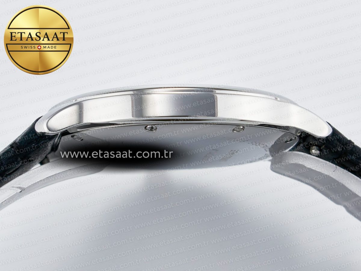 Cartier Ronde De Cartier 36mm DRF 1:1 Best Edition Sandblasted Silver-Plated White Dial on Black Leather Strap Ronda Quartz - Görsel 12