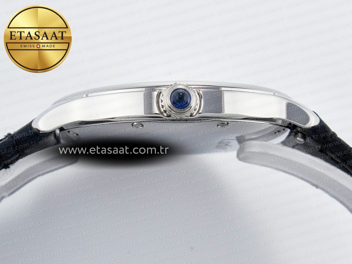 Cartier Ronde De Cartier 36mm DRF 1:1 Best Edition Sandblasted Silver-Plated White Dial on Black Leather Strap Ronda Quartz - Görsel 13