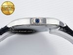 Cartier Ronde De Cartier 36mm DRF 1:1 Best Edition Sandblasted Silver-Plated White Dial on Black Leather Strap Ronda Quartz - Görsel 13