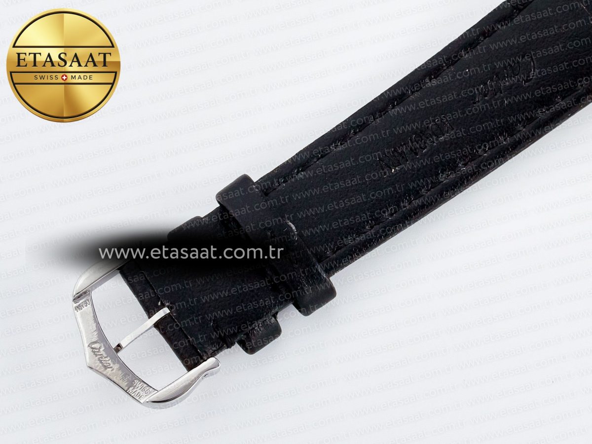 Cartier Ronde De Cartier 36mm DRF 1:1 Best Edition Sandblasted Silver-Plated White Dial on Black Leather Strap Ronda Quartz - Görsel 18