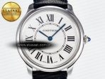 Cartier Ronde De Cartier 36mm DRF 1:1 Best Edition Sandblasted Silver-Plated White Dial on Black Leather Strap Ronda Quartz - Görsel 4