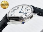 Cartier Ronde De Cartier 36mm DRF 1:1 Best Edition Sandblasted Silver-Plated White Dial on Black Leather Strap Ronda Quartz - Görsel 6
