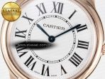 Cartier Ronde De Cartier 36mm RG DRF 1:1 Best Edition Sandblasted Silver-Plated White Dial on Black Leather Strap Ronda Quartz - Görsel 10