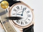 Cartier Ronde De Cartier 36mm RG DRF 1:1 Best Edition Sandblasted Silver-Plated White Dial on Black Leather Strap Ronda Quartz - Görsel 5