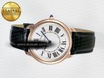 Cartier Ronde De Cartier 36mm RG DRF 1:1 Best Edition Sandblasted Silver-Plated White Dial on Black Leather Strap Ronda Quartz - Görsel 9