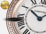 Cartier Ronde Louis Cartier 29mm RG DRF 1:1 Best Edition Sandblasted Beige Dial Diamonds Bezel on Blue Leather Strap Ronda Quartz - Görsel 10
