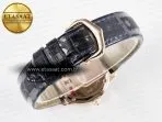 Cartier Ronde Louis Cartier 29mm RG DRF 1:1 Best Edition Sandblasted Beige Dial Diamonds Bezel on Blue Leather Strap Ronda Quartz - Görsel 16