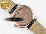 Cartier Ronde Louis Cartier 29mm RG DRF 1:1 Best Edition Sandblasted Beige Dial Diamonds Bezel on Blue Leather Strap Ronda Quartz - Görsel 17