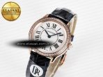 Cartier Ronde Louis Cartier 29mm RG DRF 1:1 Best Edition Sandblasted Beige Dial Diamonds Bezel on Blue Leather Strap Ronda Quartz - Görsel 2