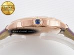Cartier Ronde Louis Cartier 29mm RG DRF 1:1 Best Edition Sandblasted Beige Dial on Purple Leather Strap Ronda Quartz - Görsel 13