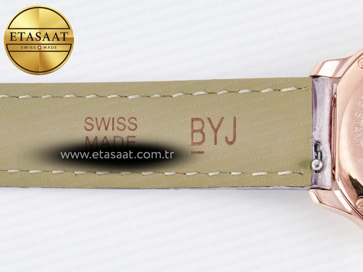 Cartier Ronde Louis Cartier 29mm RG DRF 1:1 Best Edition Sandblasted Beige Dial on Purple Leather Strap Ronda Quartz - Görsel 20