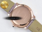 Cartier Ronde Louis Cartier 36mm RG DRF 1:1 Best Edition Sandblasted Beige Dial on Purple Leather Strap Ronda Quartz - Görsel 15